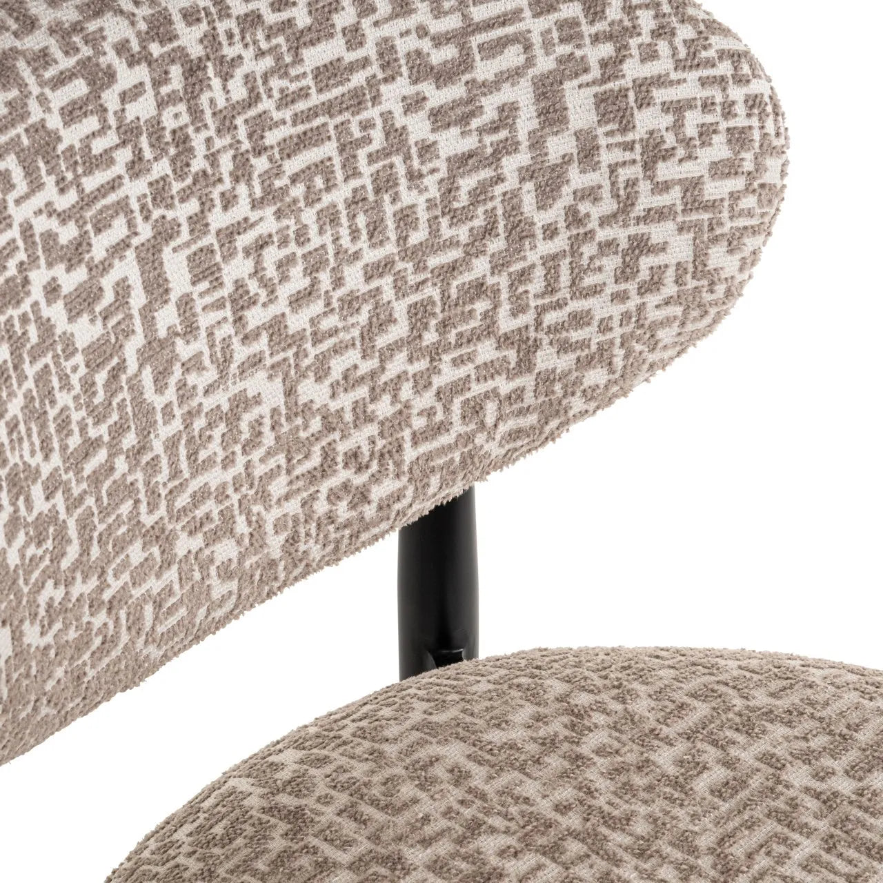 Richmond Interiors Dantes Taupe Natural Geo Fabric Counter Stool