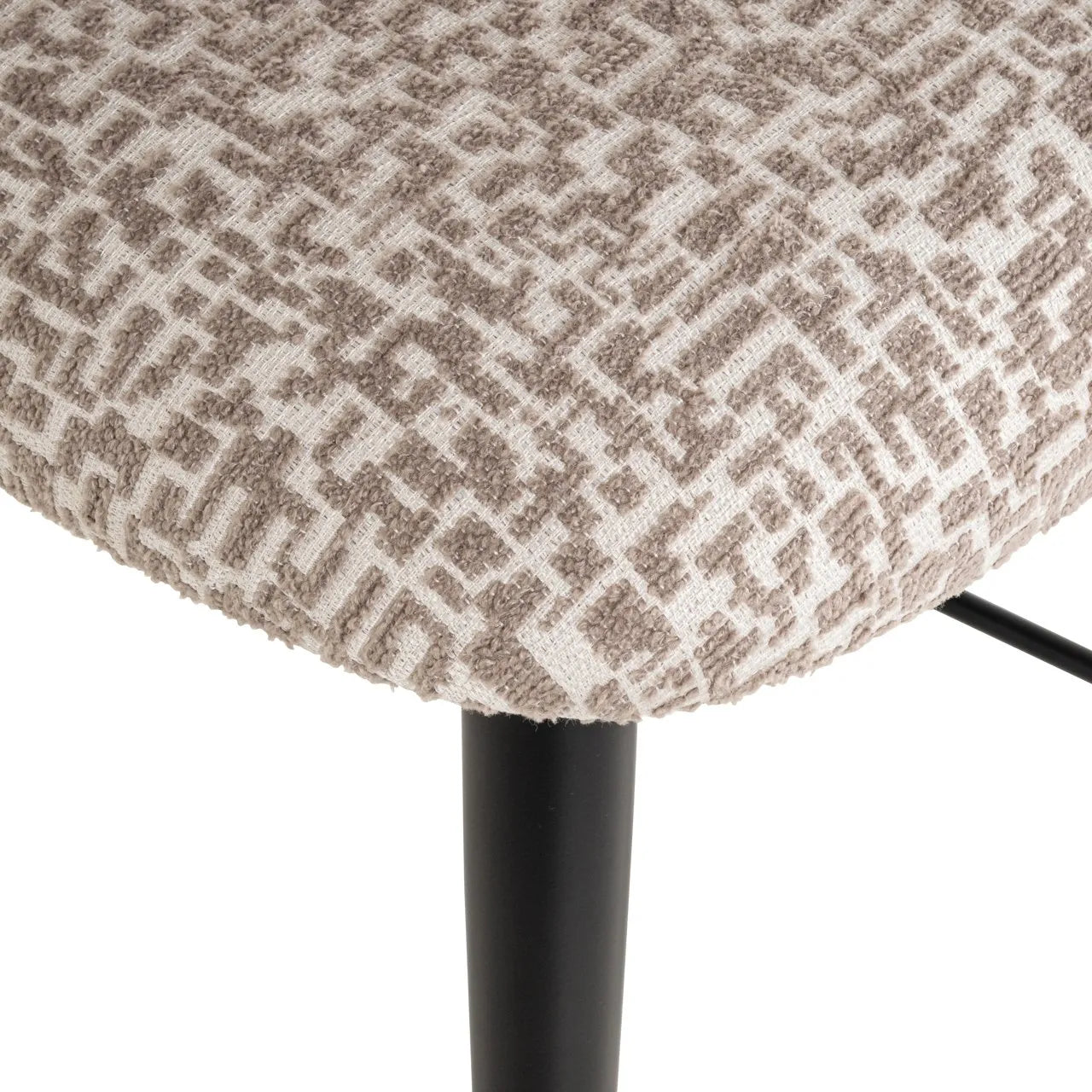 Richmond Interiors Dantes Taupe Natural Geo Fabric Counter Stool