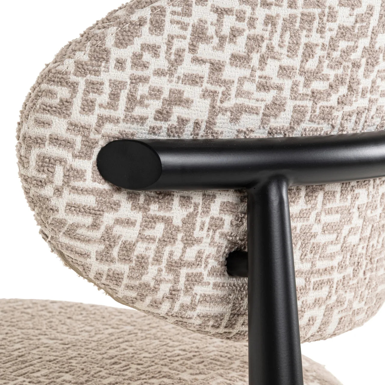 Richmond Interiors Dantes Taupe Natural Geo Fabric Counter Stool