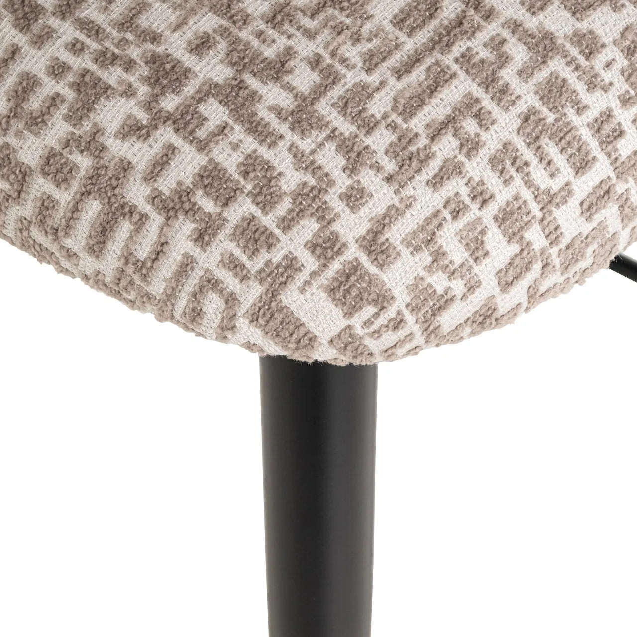 Richmond Interiors Dantes Taupe Natural Geo Fabric Bar Stool