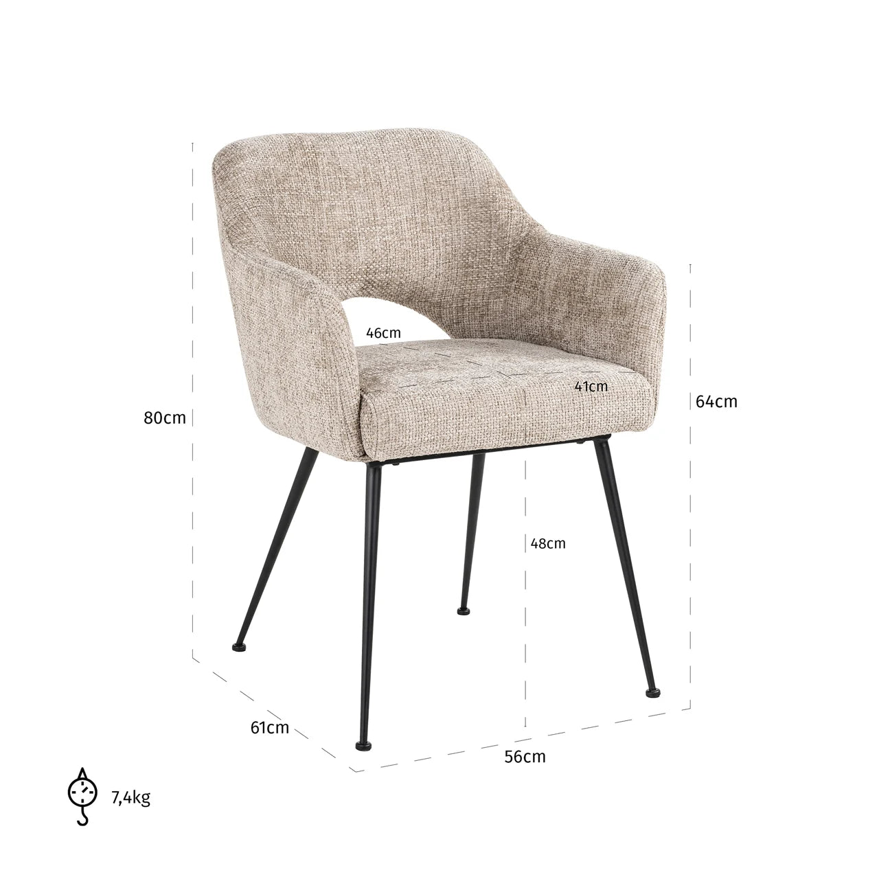 Richmond Interiors Jenthe Desert Taupe Bucket Chair