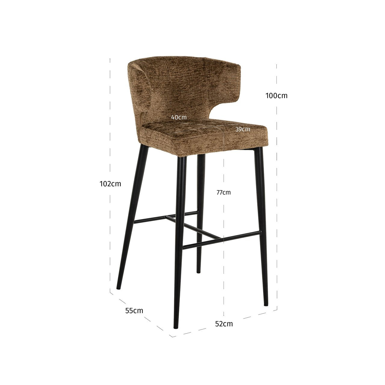 Bar stool Taylor brandy fusion fire retardant