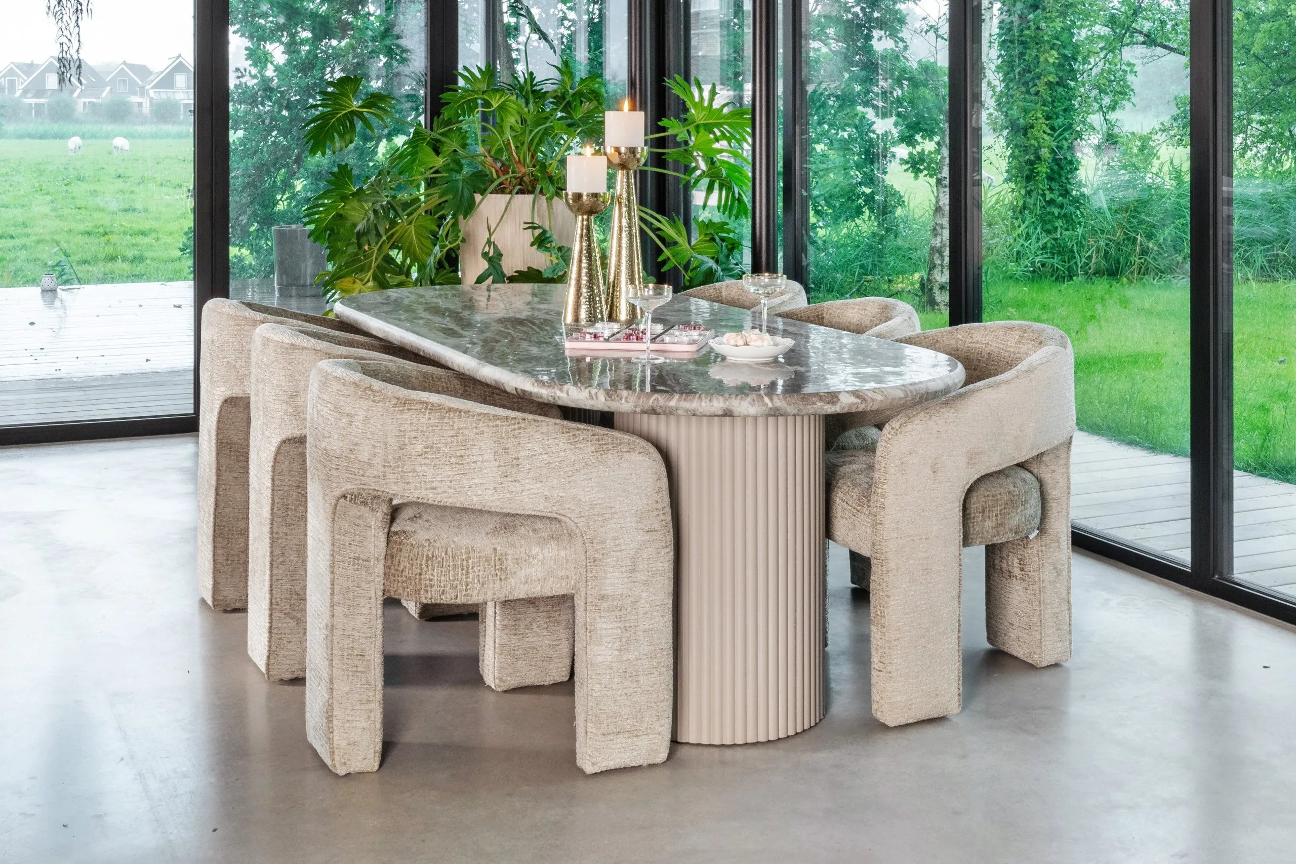Richmond Interiors Belle Desert Taupe Chenille Tripod Armchair