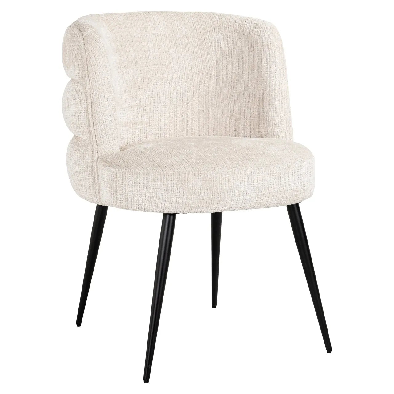 Richmond Interiors Stella Niagara Cream Chenille Rounded Back Dining Chair