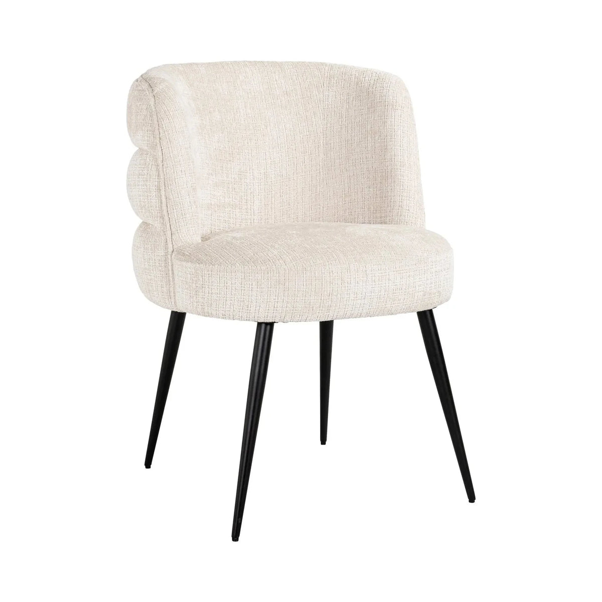 Richmond Interiors Stella Niagara Cream Chenille Rounded Back Dining Chair