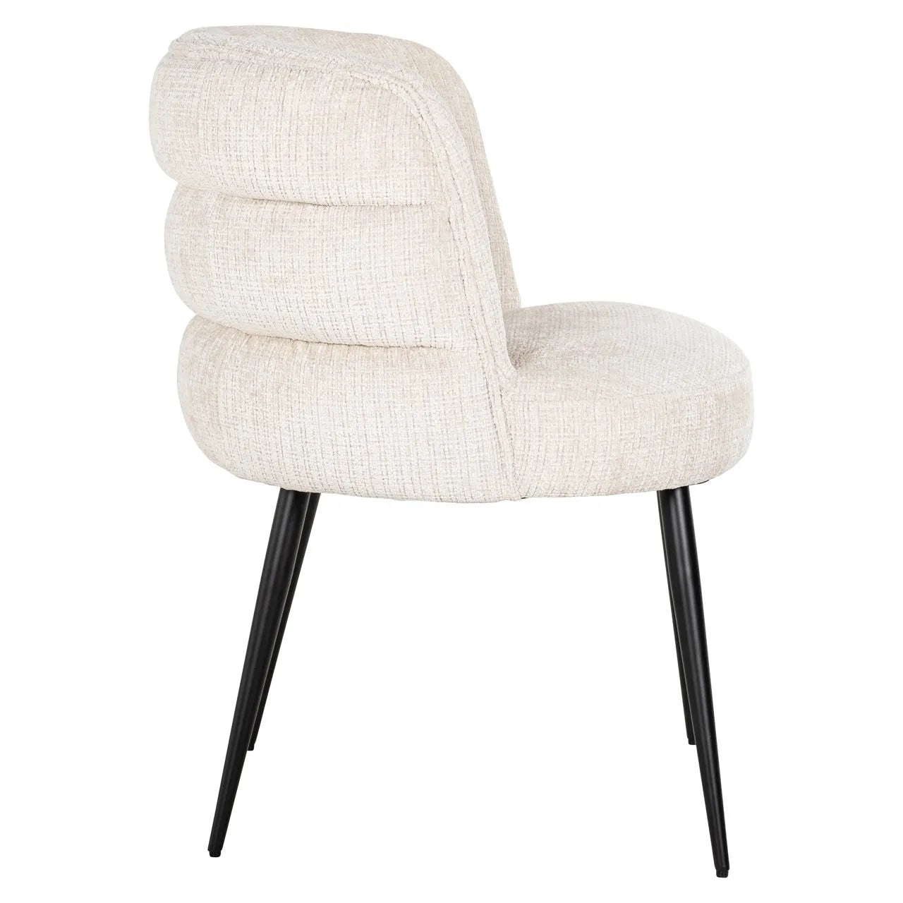 Richmond Interiors Stella Niagara Cream Chenille Rounded Back Dining Chair