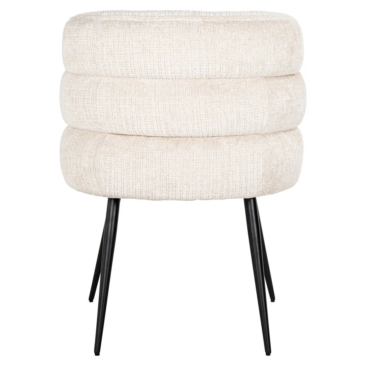 Richmond Interiors Stella Niagara Cream Chenille Rounded Back Dining Chair