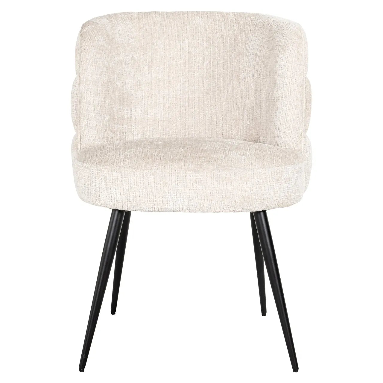 Richmond Interiors Stella Niagara Cream Chenille Rounded Back Dining Chair