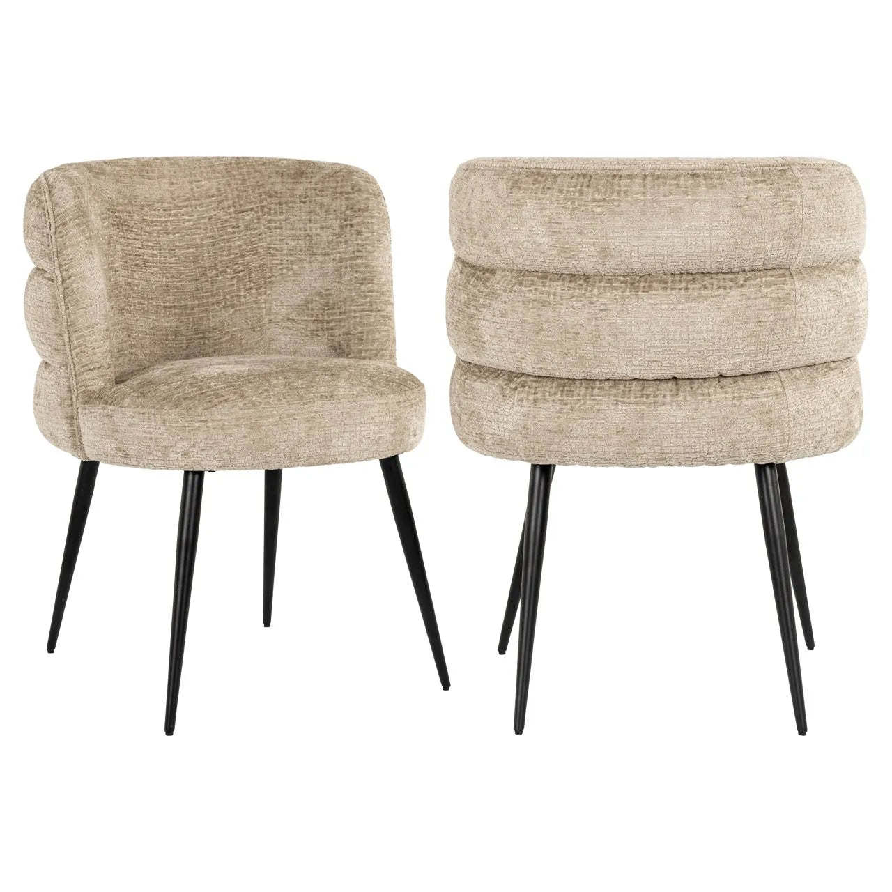 Richmond Interiors Stella Niagara Desert Taupe Chenille Rounded Back Dining Chair