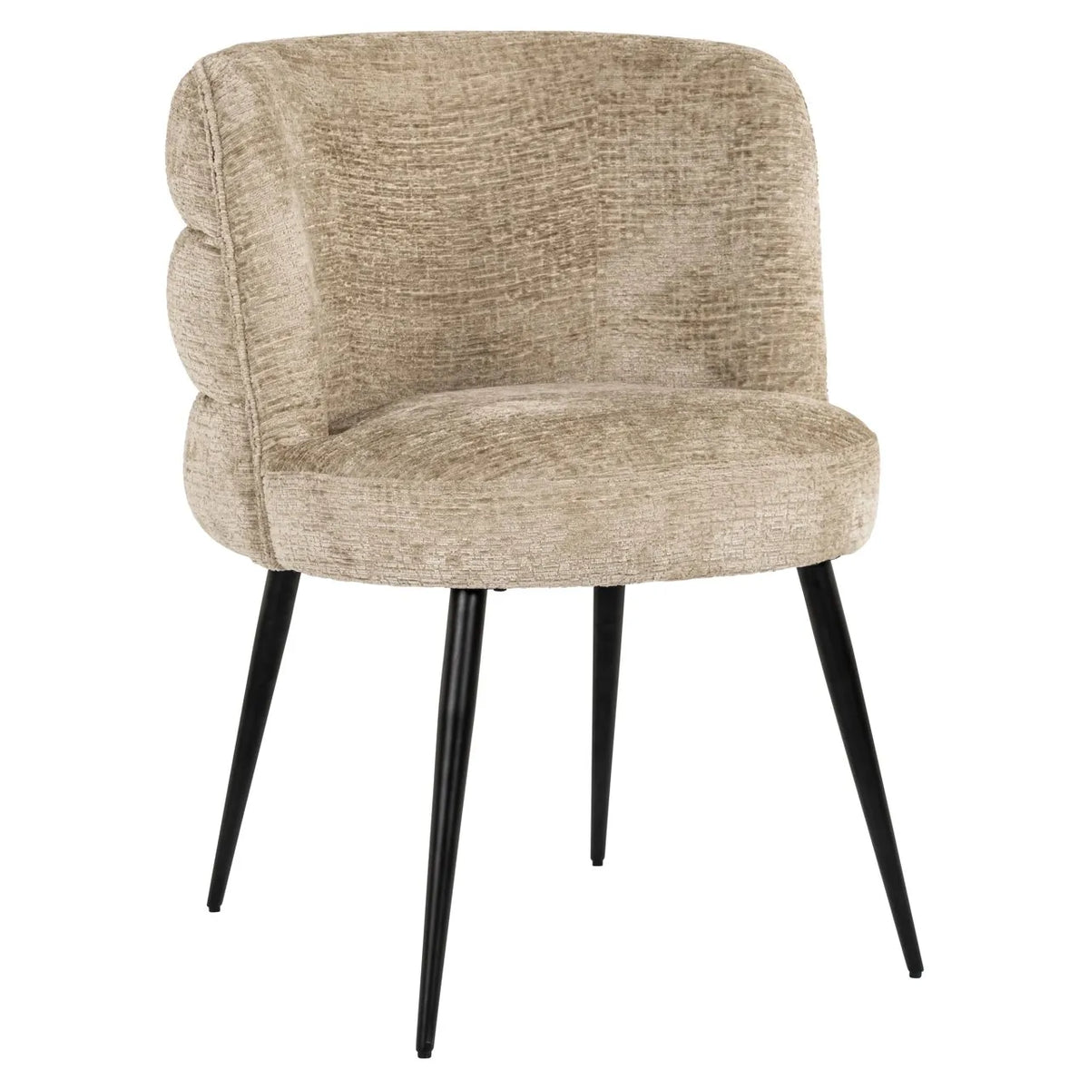 Richmond Interiors Stella Niagara Desert Taupe Chenille Rounded Back Dining Chair