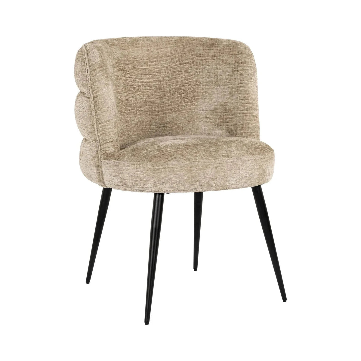 Richmond Interiors Stella Niagara Desert Taupe Chenille Rounded Back Dining Chair