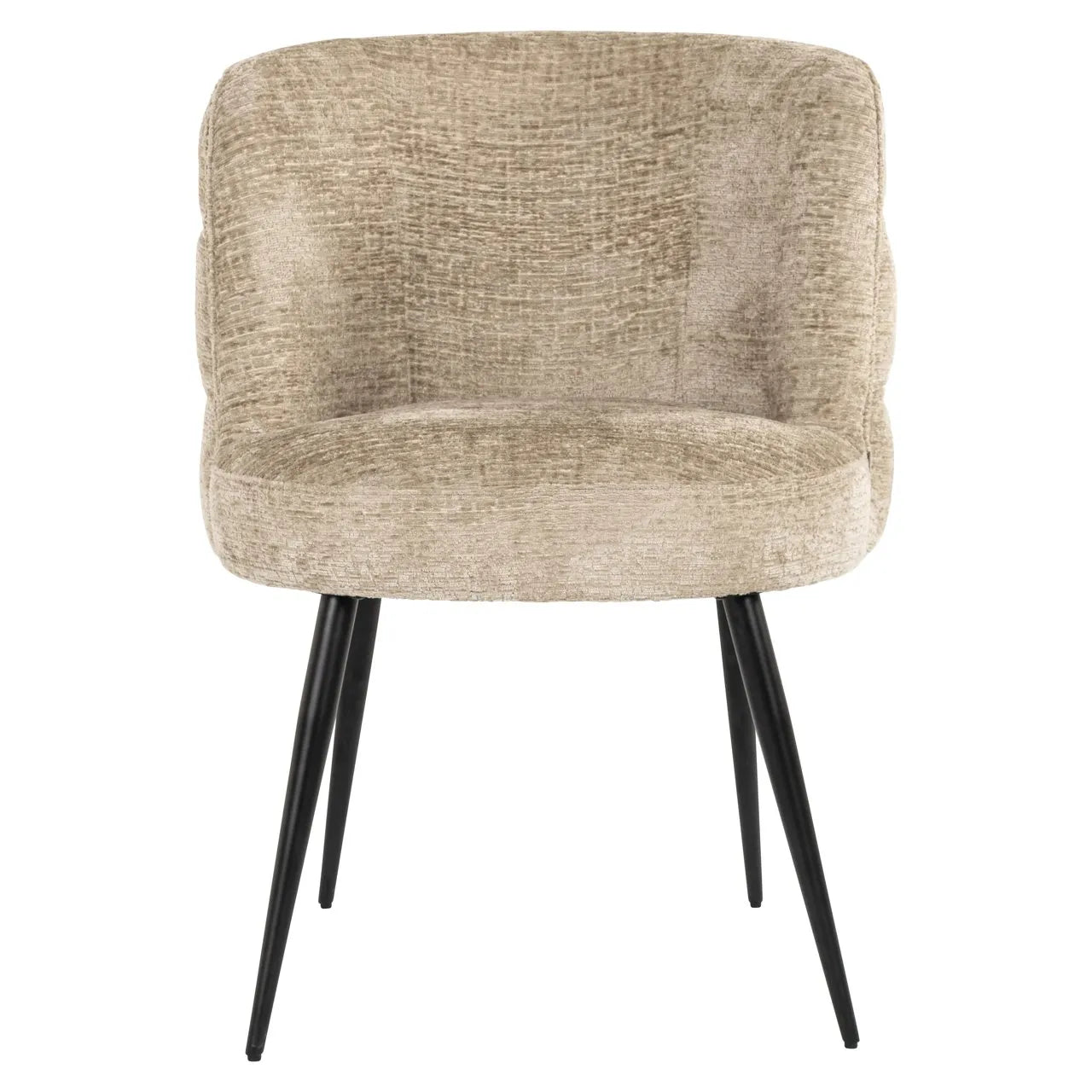 Richmond Interiors Stella Niagara Desert Taupe Chenille Rounded Back Dining Chair
