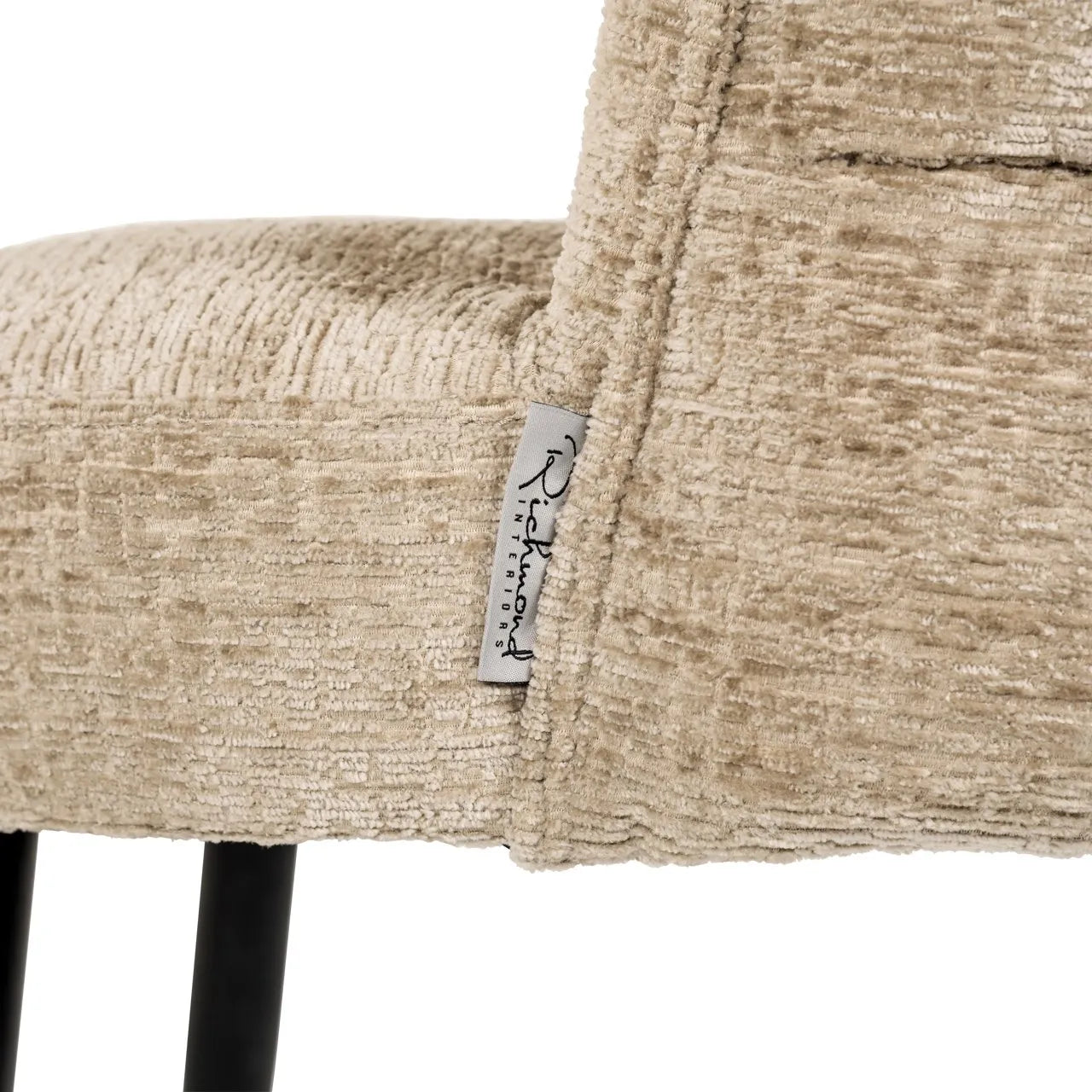 Richmond Interiors Stella Niagara Desert Taupe Chenille Rounded Back Dining Chair