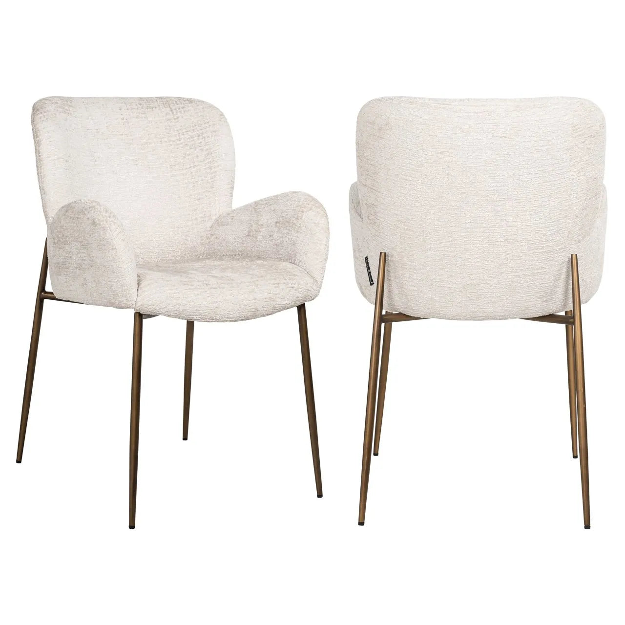 Richmond Interiors Amber Fusion Cream Chenille Dining Chair