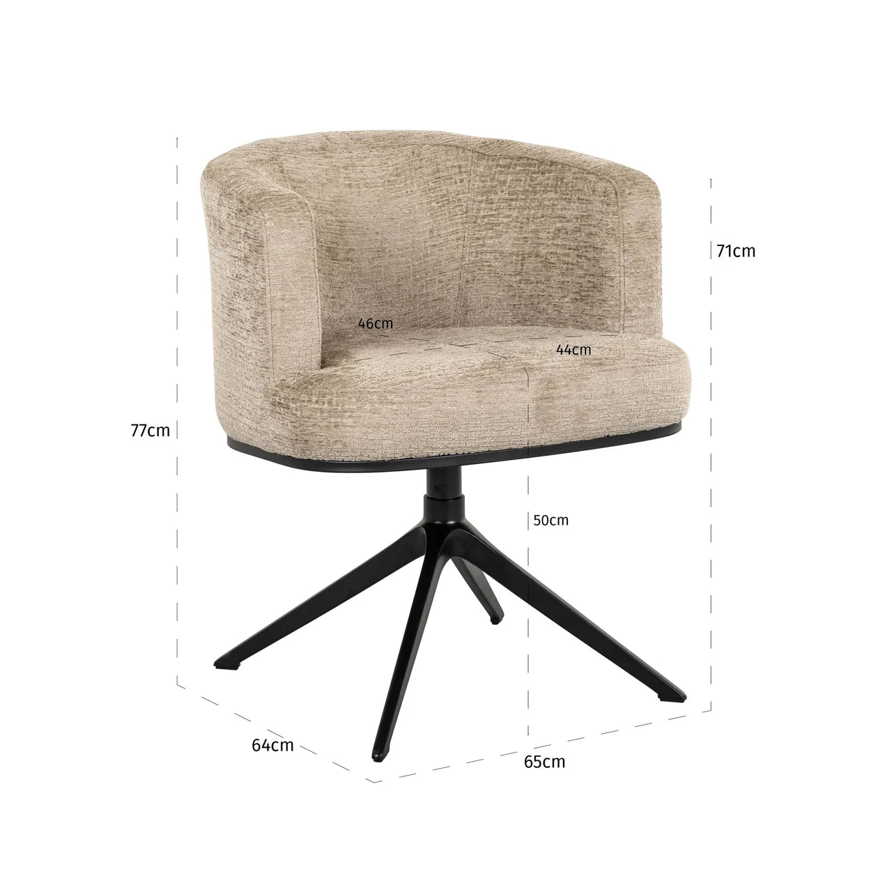Richmond Interiors Cheyenne Desert Taupe Chenille Swivel Chair