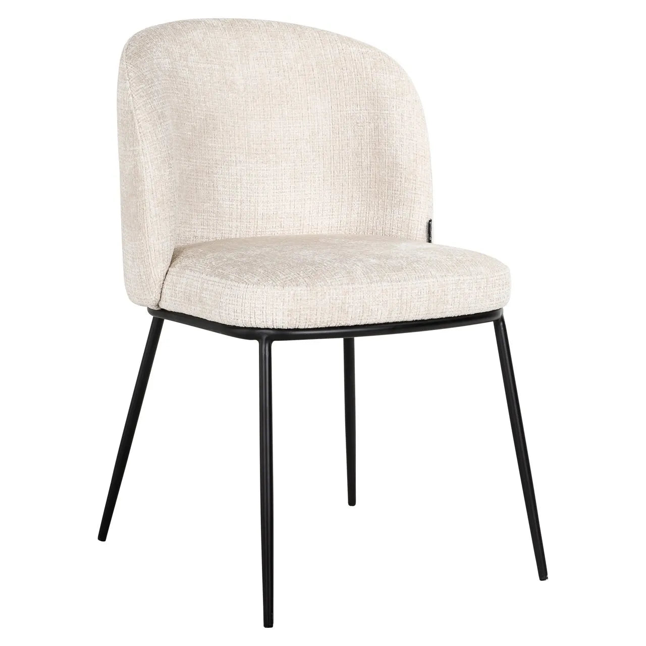 Set Of 2 Richmond Interiors Elvi Cream Chenille Dining Chair