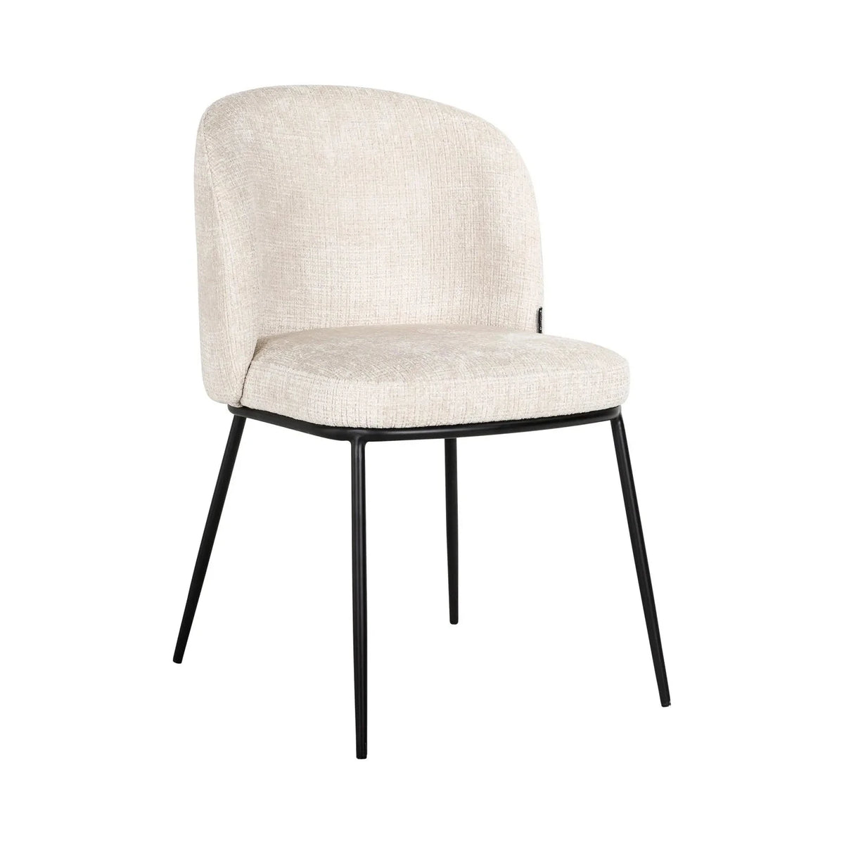 Set Of 2 Richmond Interiors Elvi Cream Chenille Dining Chair