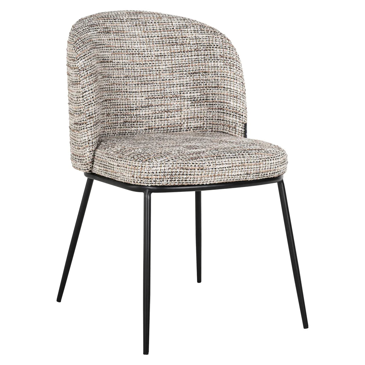 Set Of 2 Richmond Interiors Elvi Mixed Taupe Fabric Dining Chair