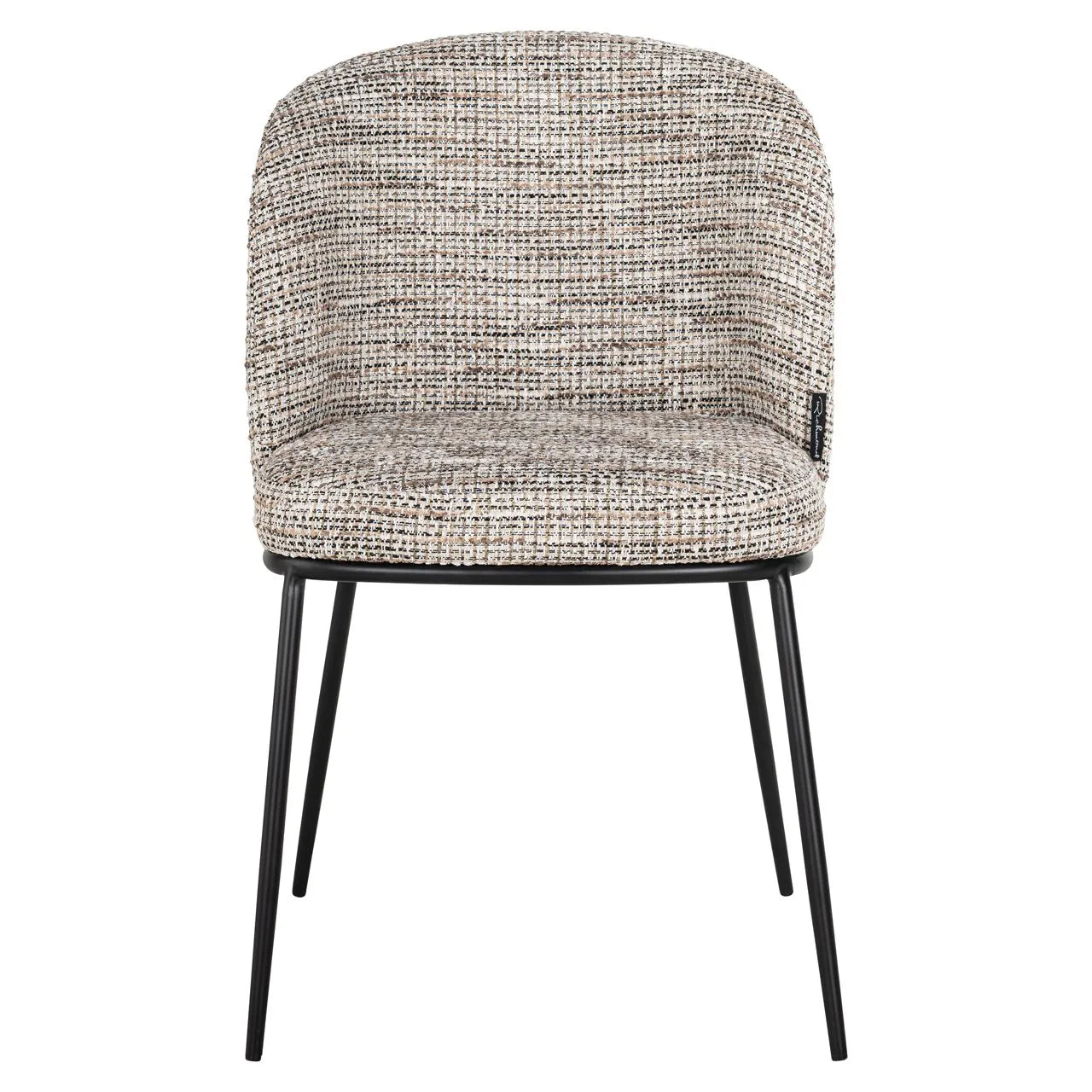 Set Of 2 Richmond Interiors Elvi Mixed Taupe Fabric Dining Chair