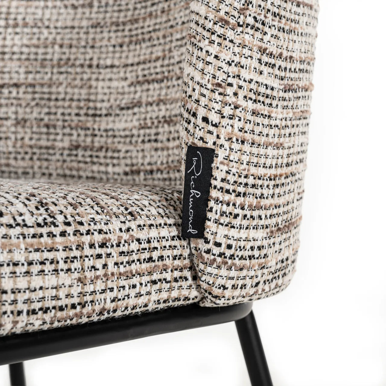 Set Of 2 Richmond Interiors Elvi Mixed Taupe Fabric Dining Chair