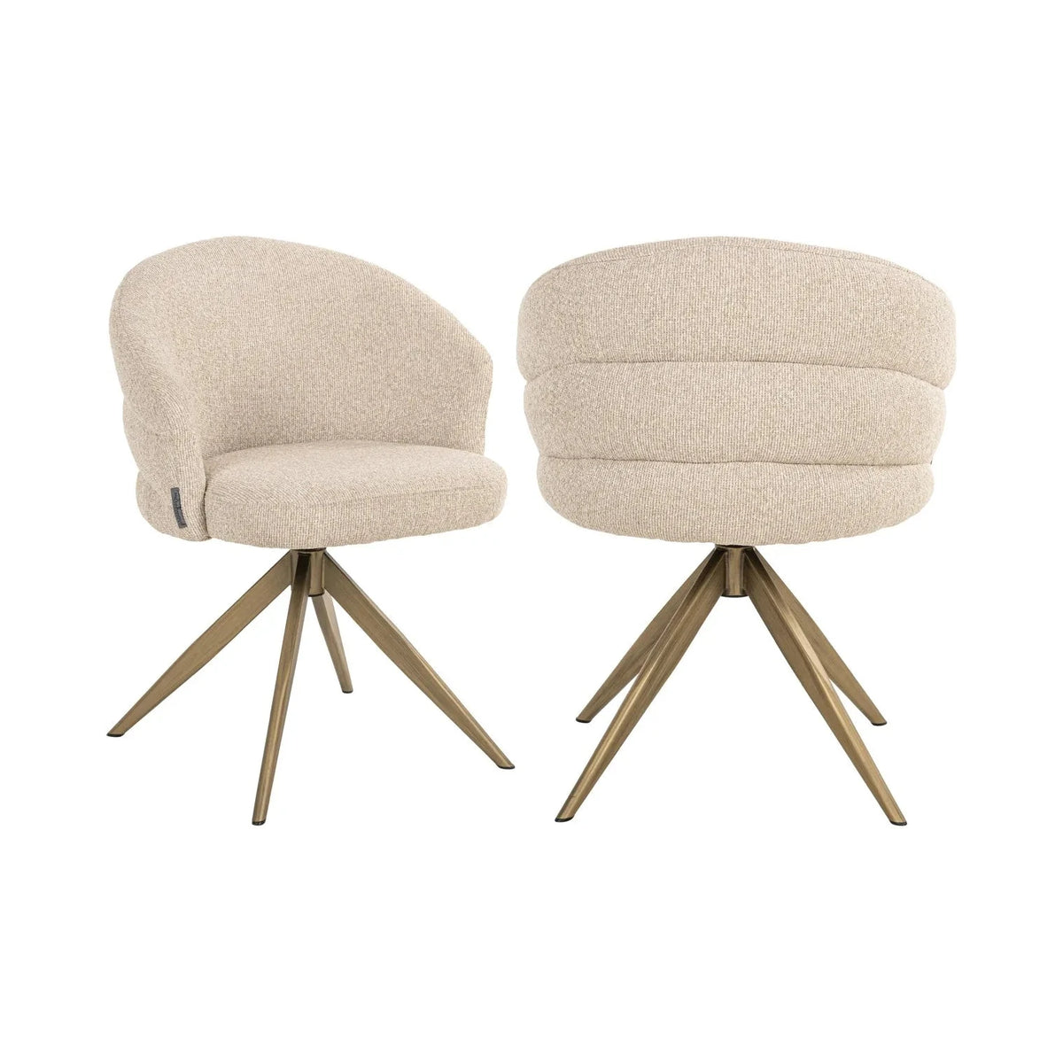 Richmond Interiors Zendaya Taupe Boucle Swivel Dining Chair
