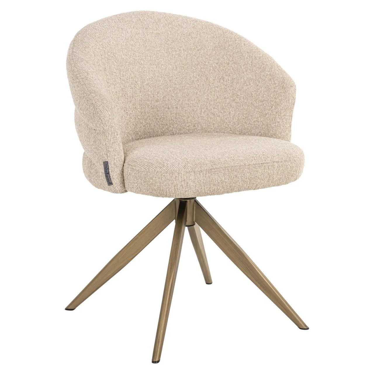 Richmond Interiors Zendaya Taupe Boucle Swivel Dining Chair
