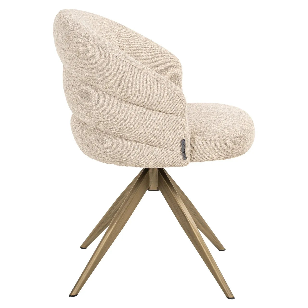 Richmond Interiors Zendaya Taupe Boucle Swivel Dining Chair