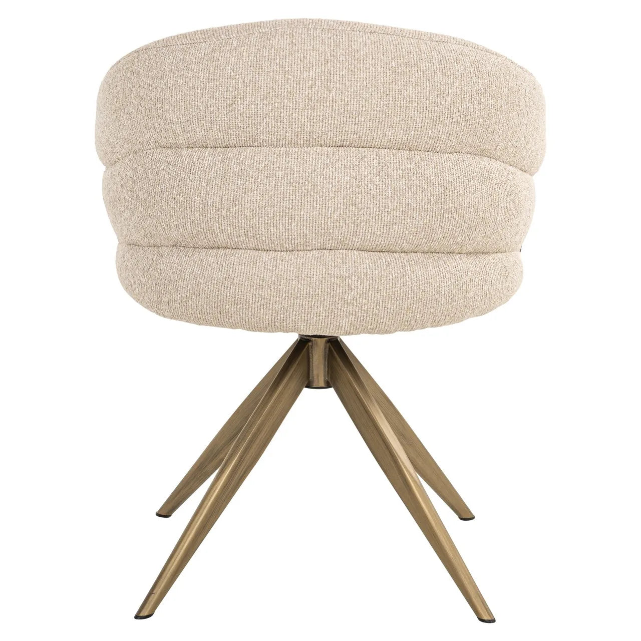 Richmond Interiors Zendaya Taupe Boucle Swivel Dining Chair