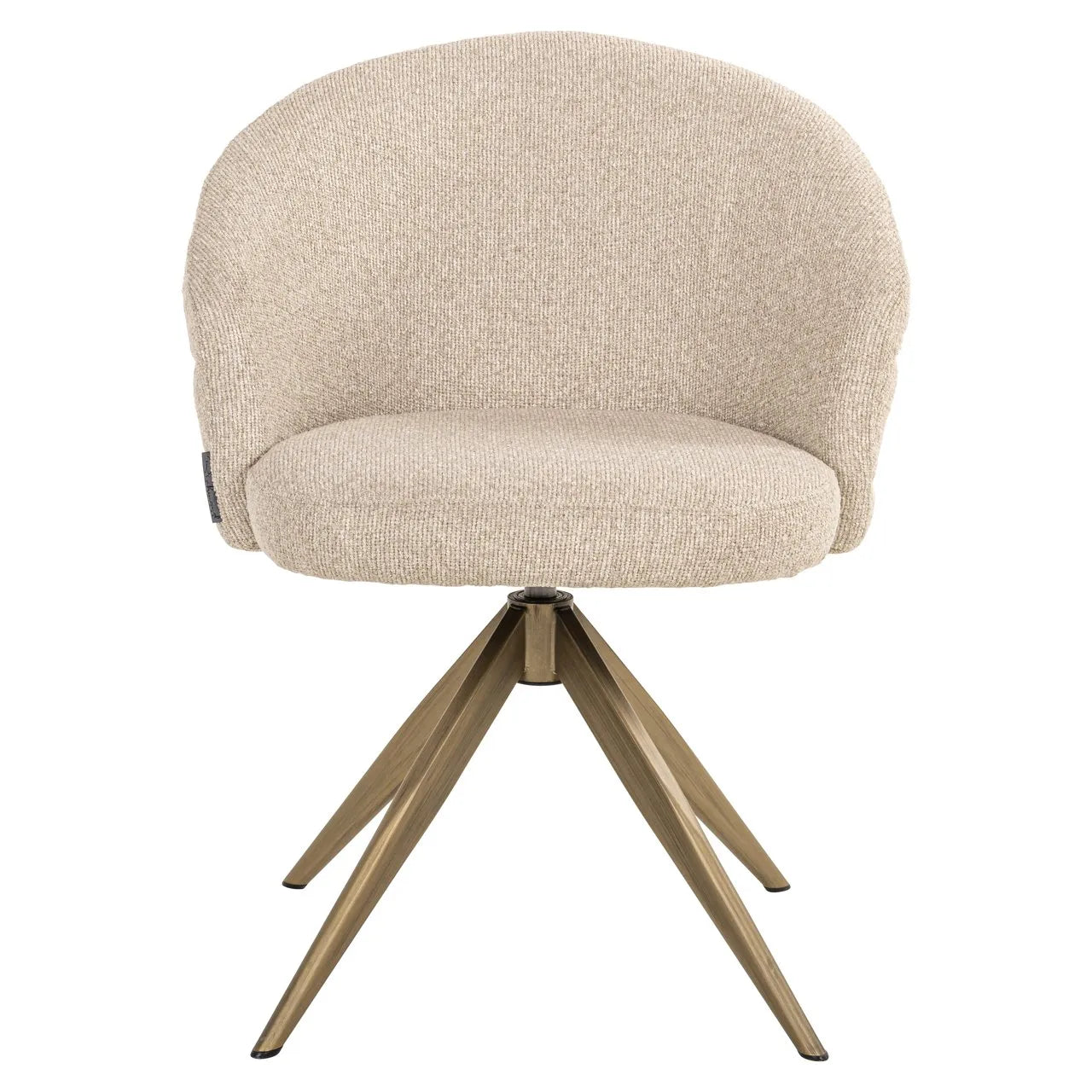 Richmond Interiors Zendaya Taupe Boucle Swivel Dining Chair