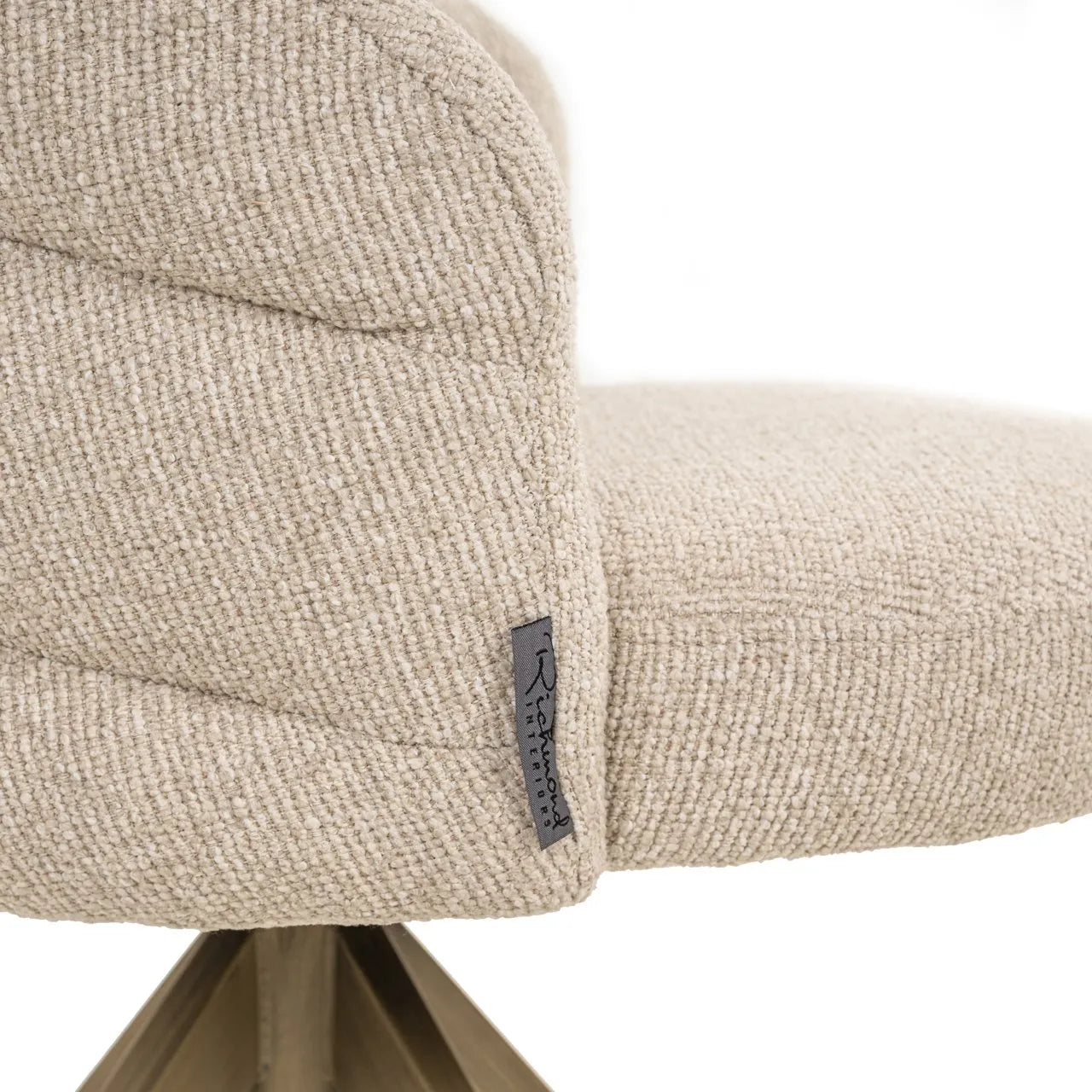 Richmond Interiors Zendaya Taupe Boucle Swivel Dining Chair