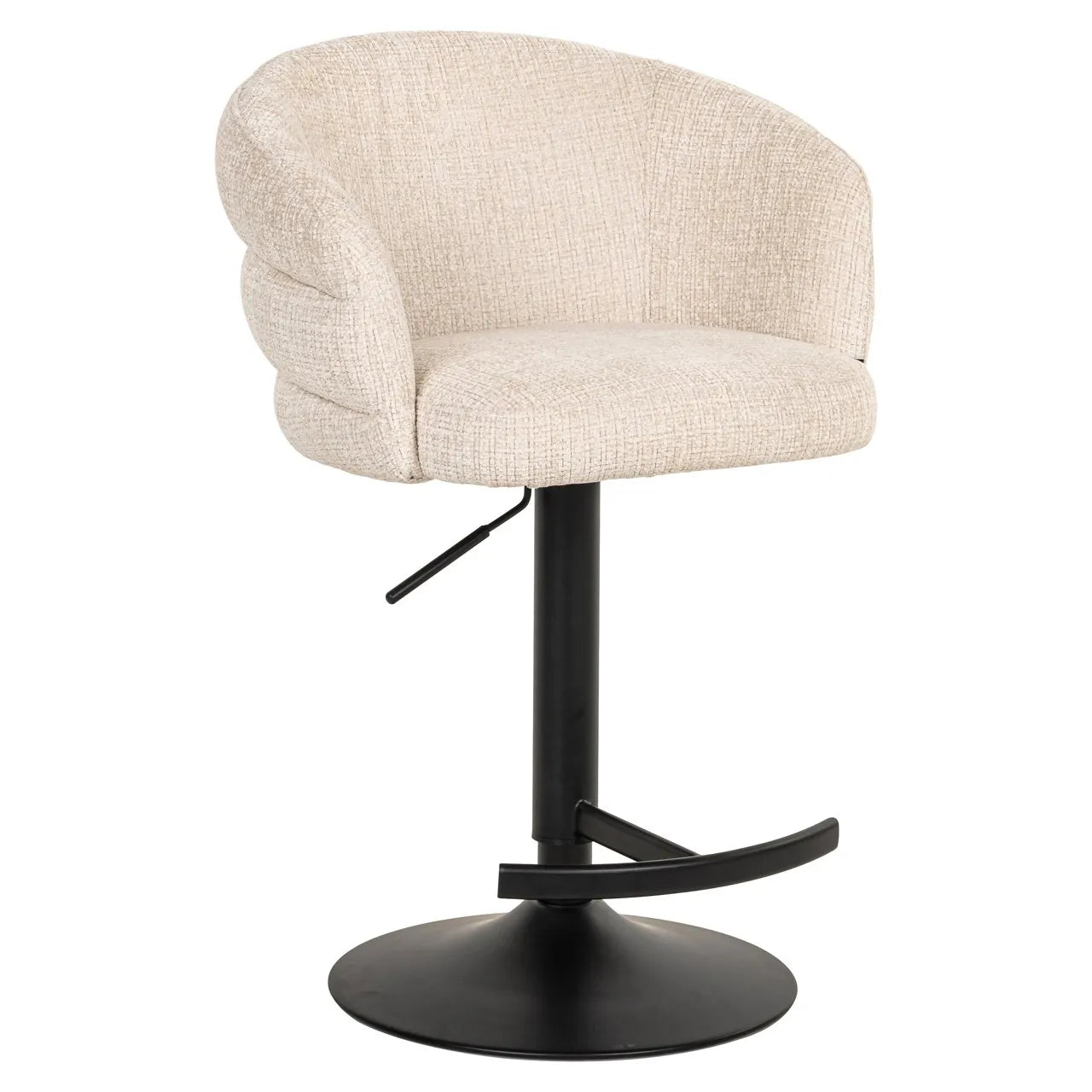Richmond Interiors Nikki Beige Chenille Swivel Bar Stool