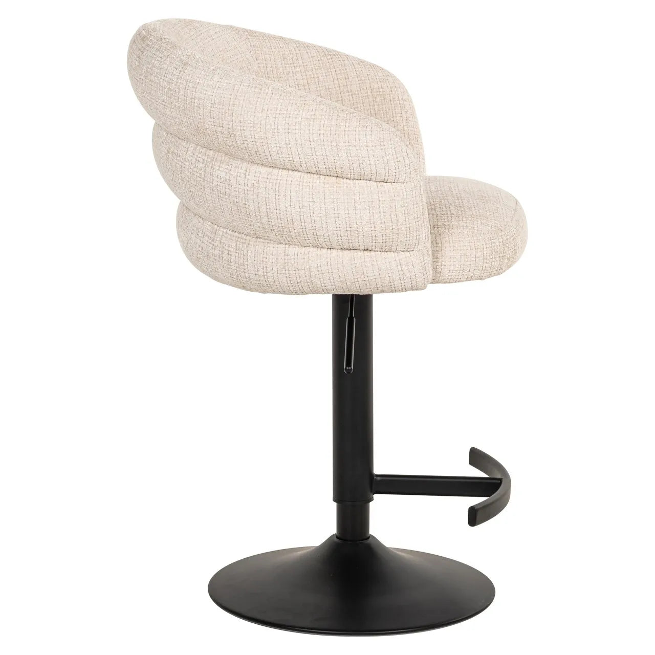 Richmond Interiors Nikki Beige Chenille Swivel Bar Stool