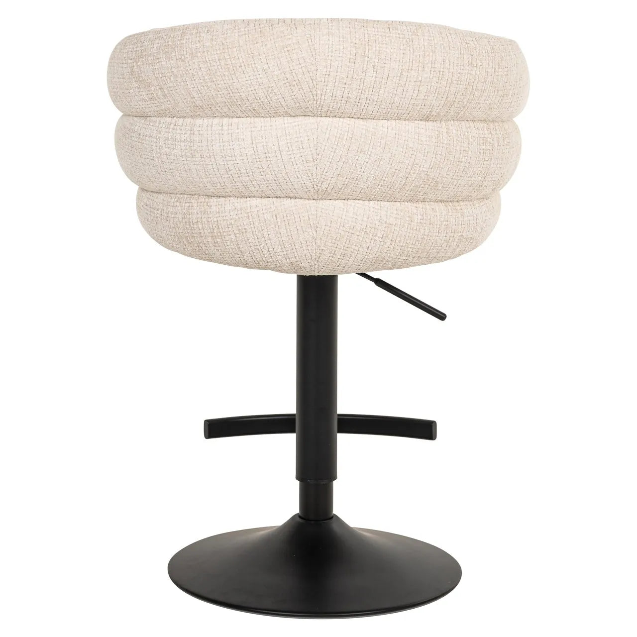 Richmond Interiors Nikki Beige Chenille Swivel Bar Stool