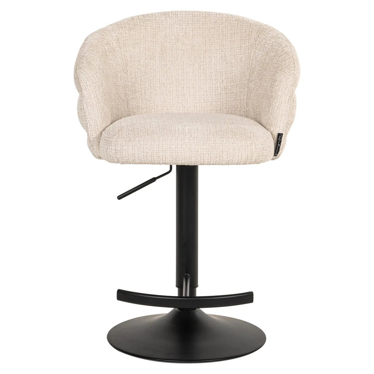 Richmond Interiors Nikki Beige Chenille Swivel Bar Stool