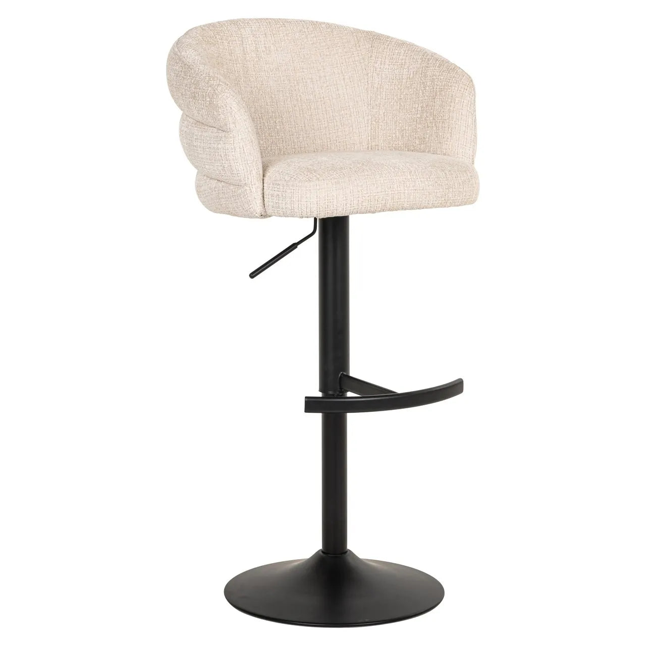 Richmond Interiors Nikki Beige Chenille Swivel Bar Stool