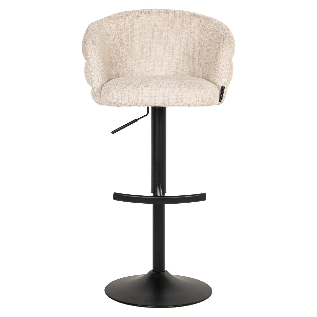 Richmond Interiors Nikki Beige Chenille Swivel Bar Stool