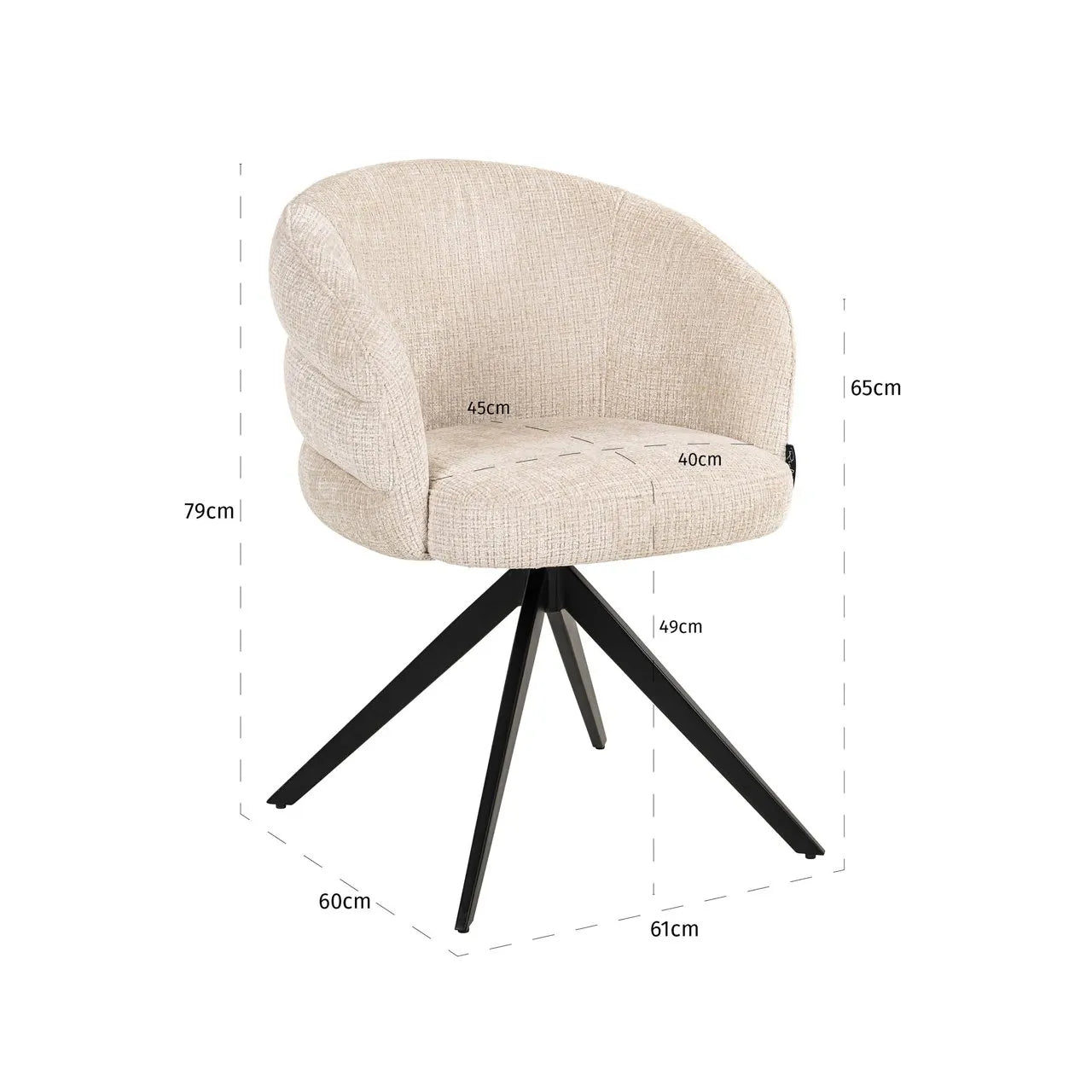 Richmond Interiors Serenity Beige Chenille Swivel Chair