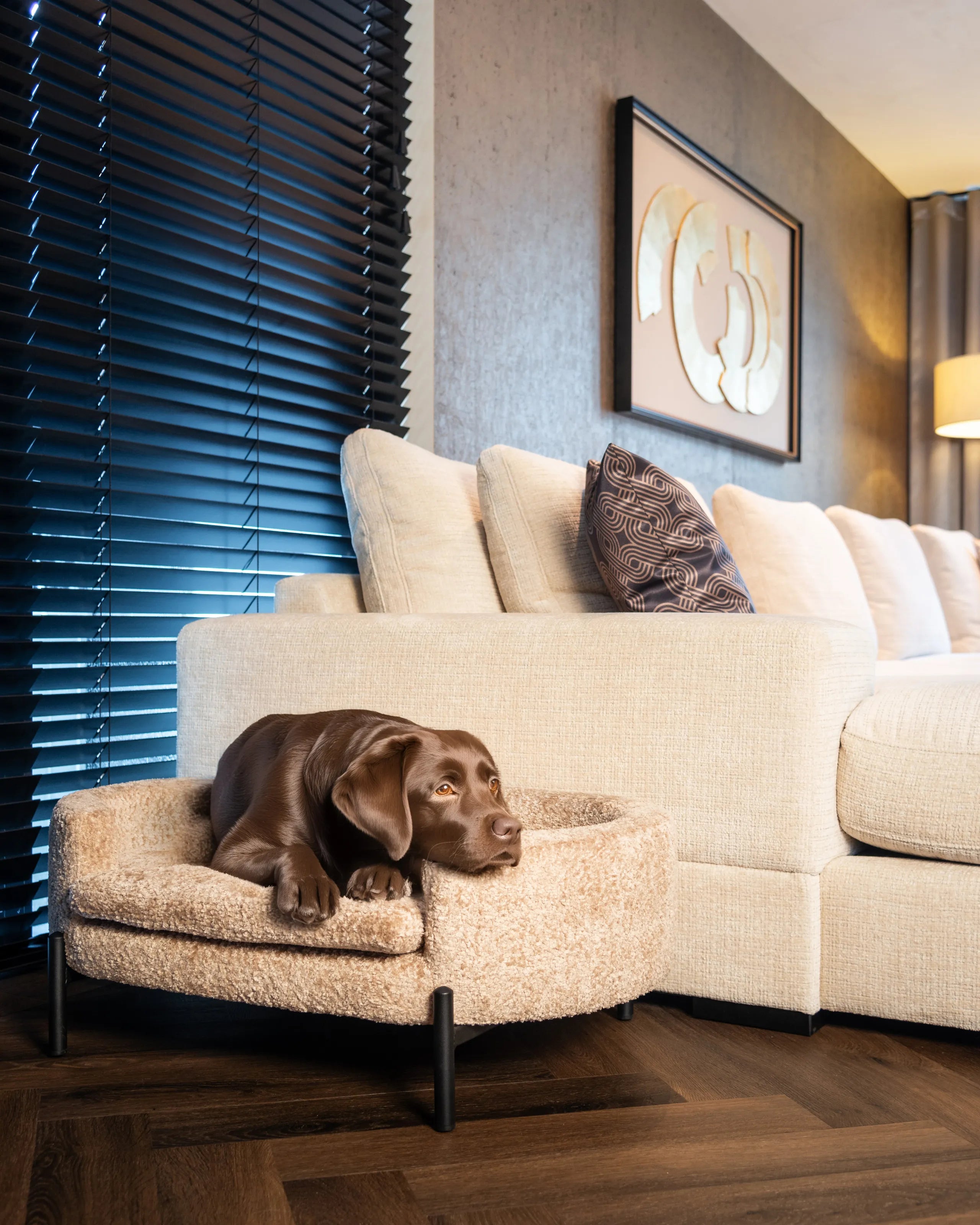 Richmond Interiors Dolly Beige Blockweave Pet Bed
