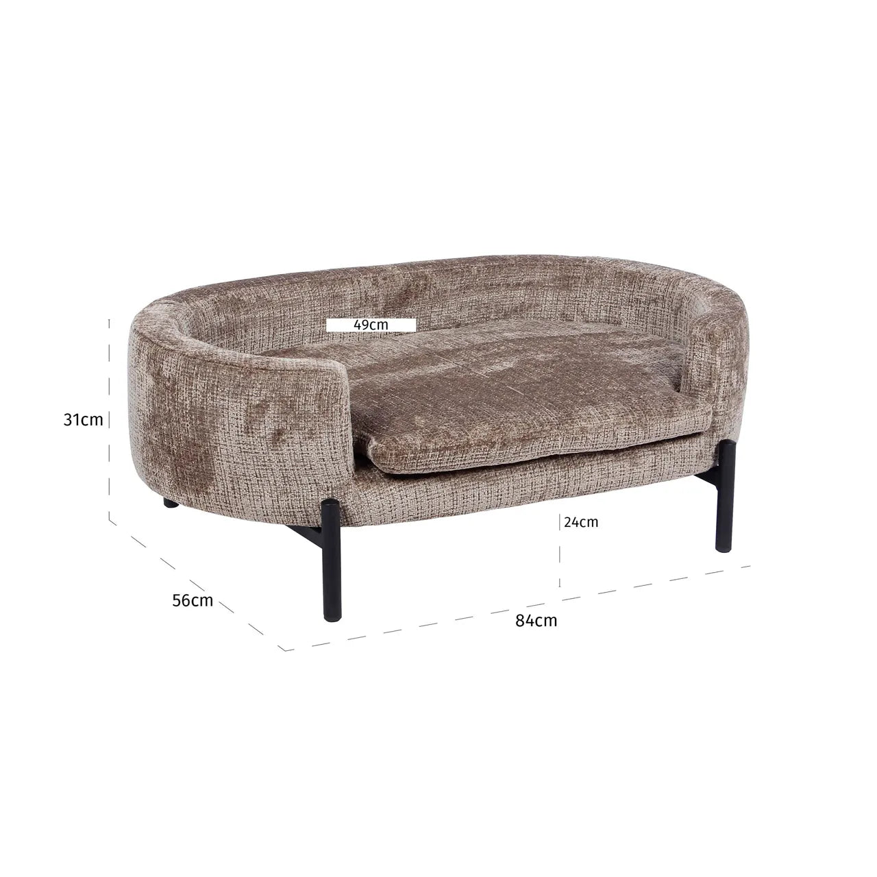 Richmond Interiors Dolly Niagara Stone Taupe Chenille Pet Bed