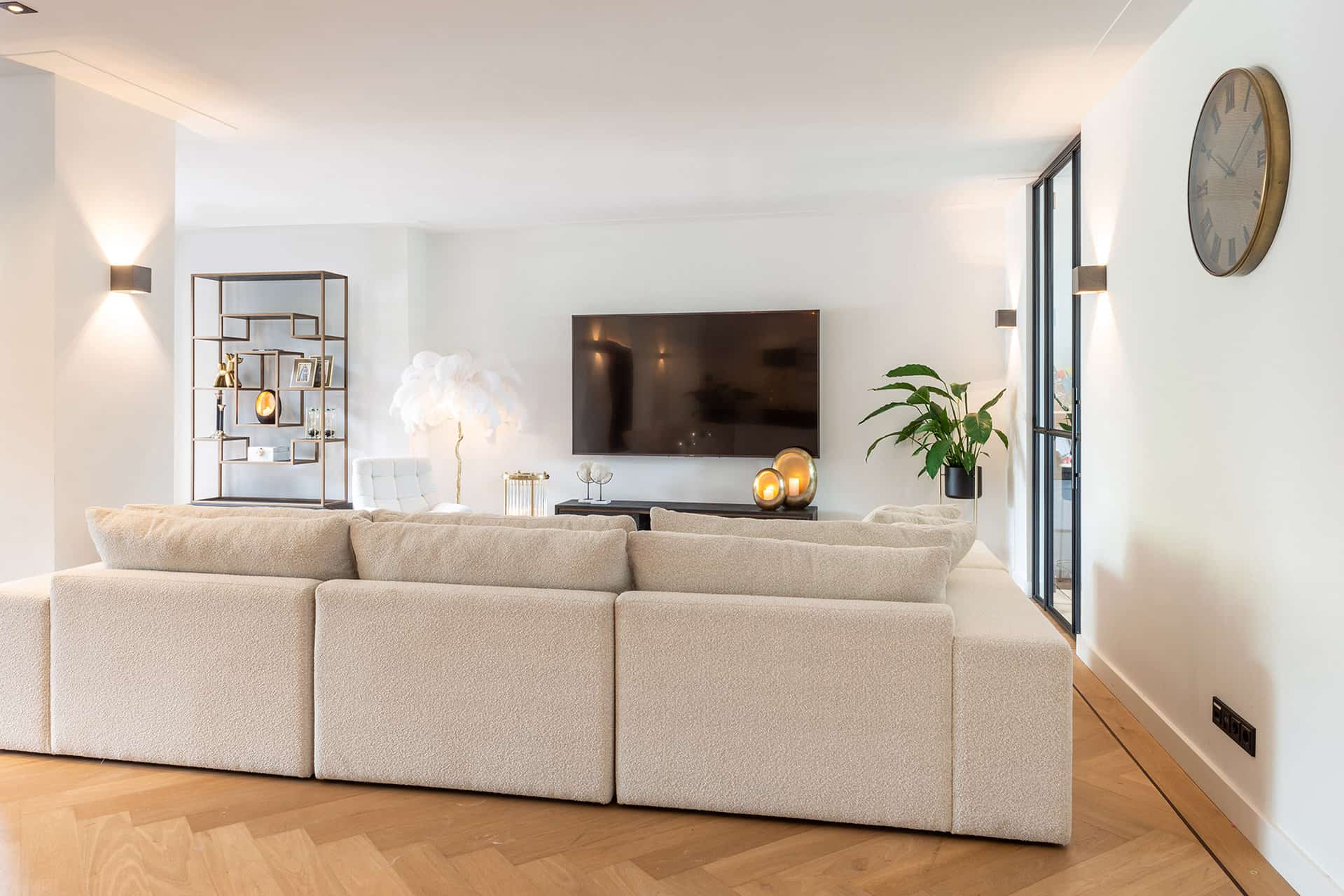 Richmond Interiors Hunter Black Rustic Oak Wood & Bronze Display Unit