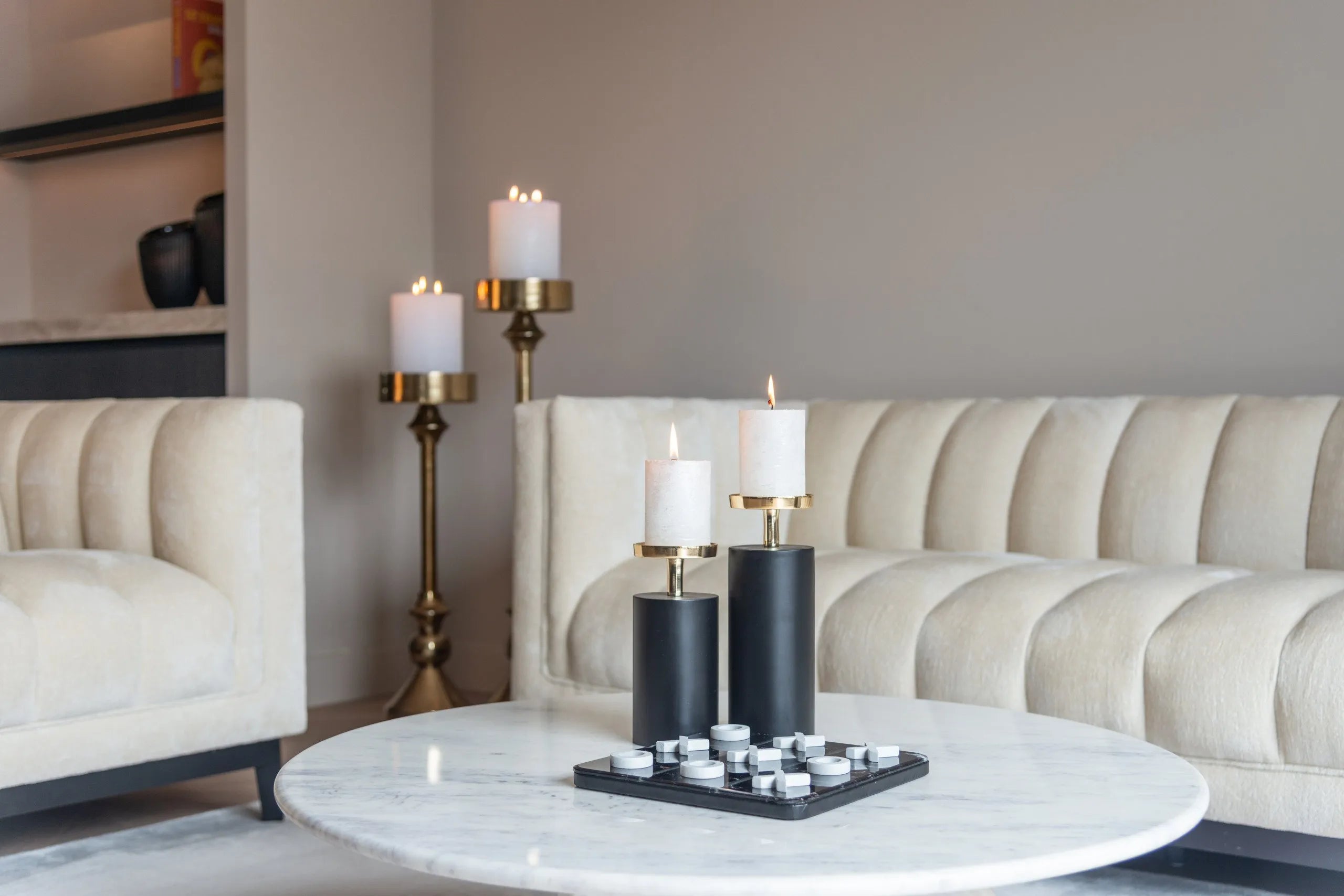 Richmond Interiors Caya Black & Gold Candle Holder Small