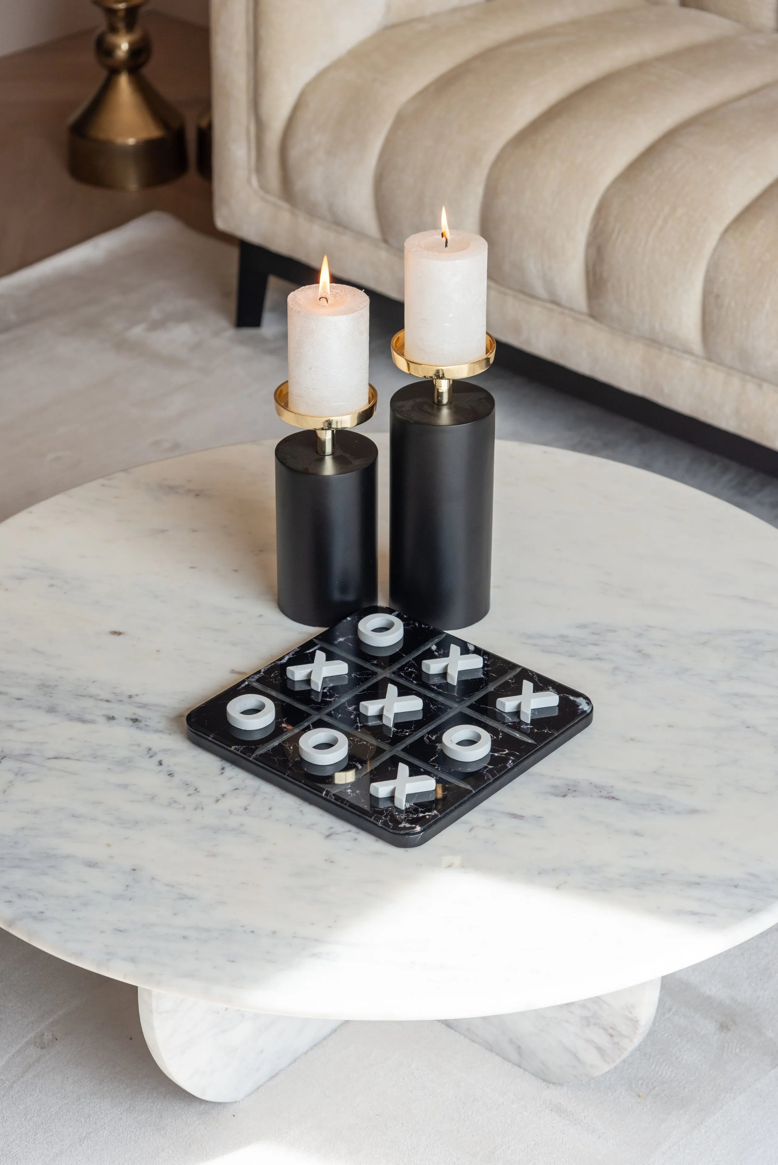 Richmond Interiors Caya Black & Gold Candle Holder Small