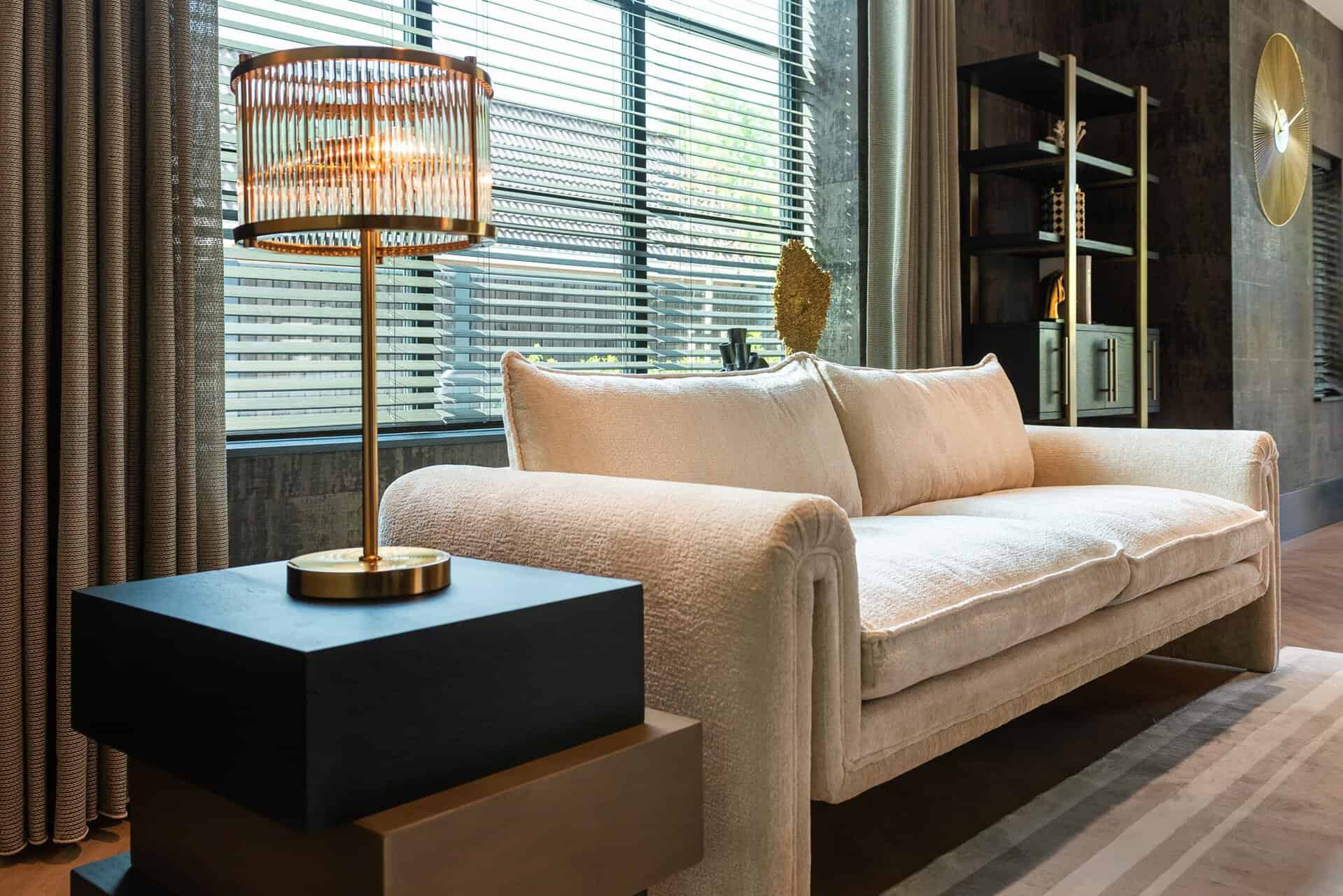 Richmond Interiors Cambon Bronze & Black Oak Wood Layered Stacked Square Side Table