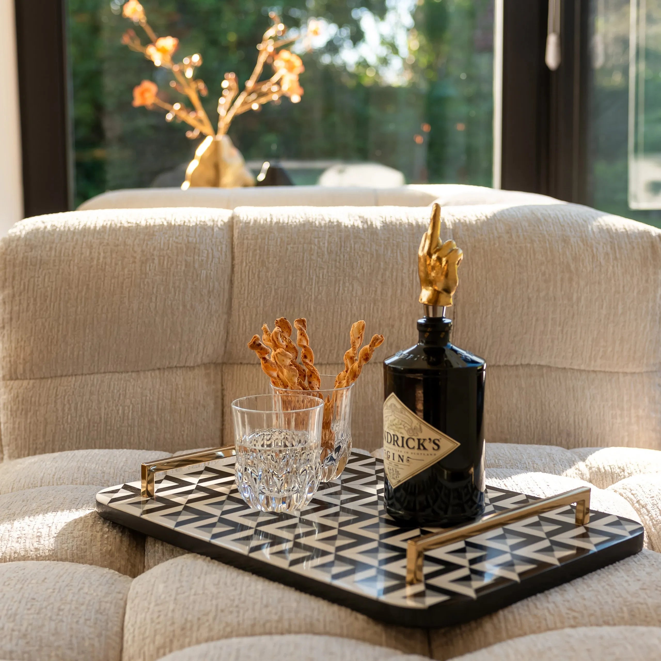 Richmond Interiors Birte Black & White Geometric Tray