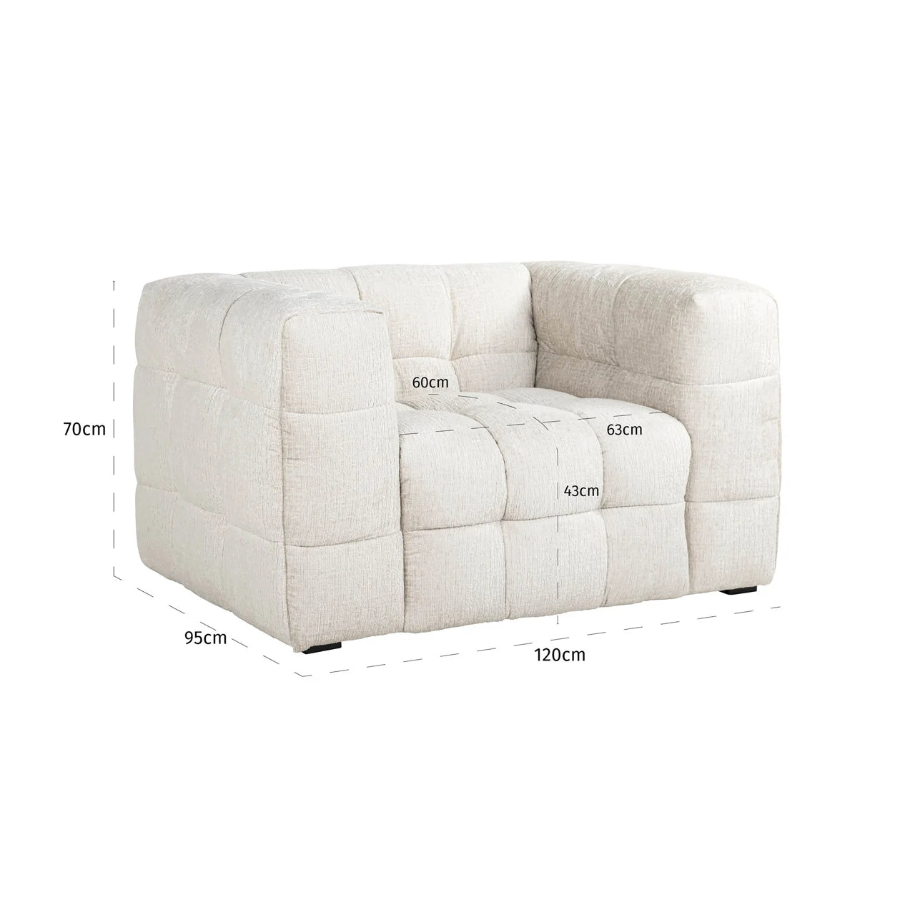 Richmond Interiors Merrol Fusion Cream Chenille Bubble Armchair