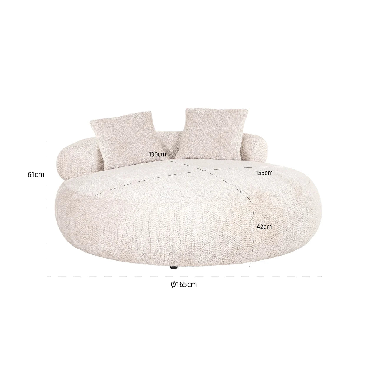 Richmond Interiors Tivola Cream Boucle Daybed