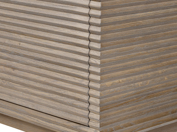 DI Designs Wickham Natural Oak Wood Ribbed Sideboard