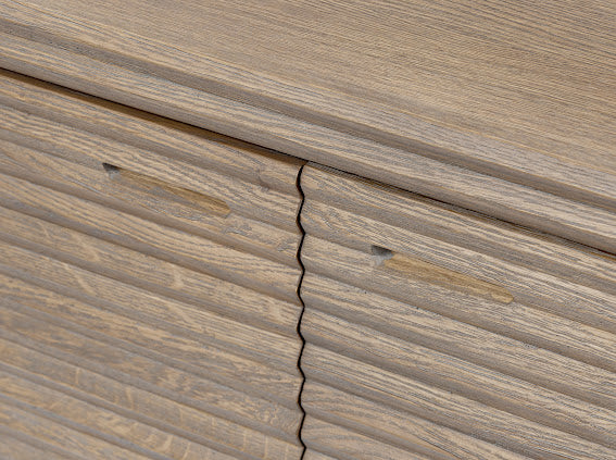 DI Designs Wickham Natural Oak Wood Ribbed Sideboard