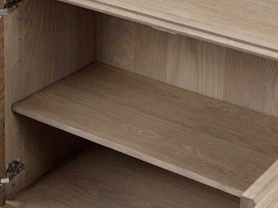 DI Designs Wickham Natural Oak Wood Ribbed Sideboard