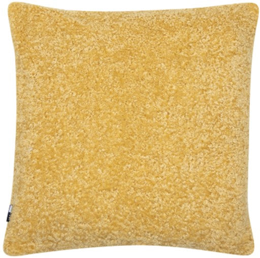 Malini Essence Textured Faux Fur Mustard Yellow Square Cushion 45x45